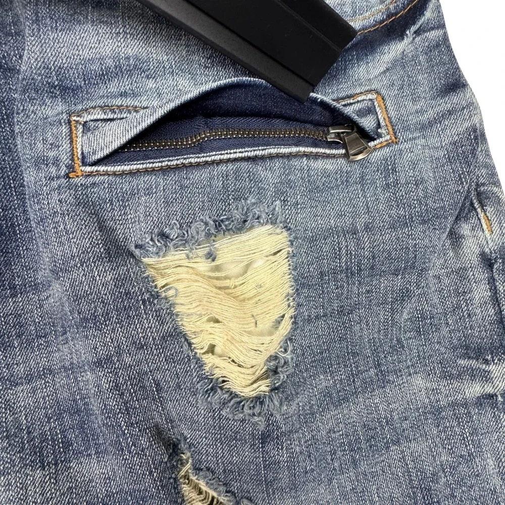 Supply & Demand Jeans Men Distressed Stretch Zip Pockets 37x31 Grunge Punk Moto‎
